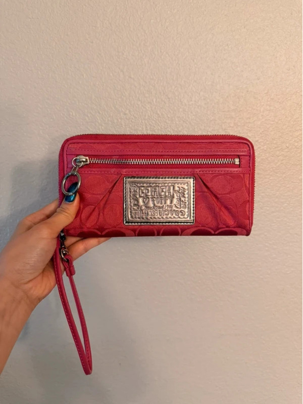 RARE Pink Vintage Coach Poppy Wallet Wristlet